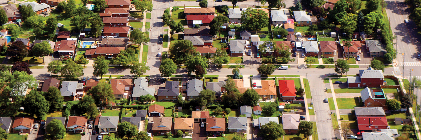 Aerial photograph shows a neighborhood dental practices got target